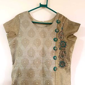 Golden and Green lehenga kurta