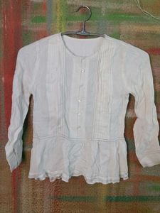 Vintage White Ruffle Blouse