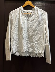 White Embroidered Top