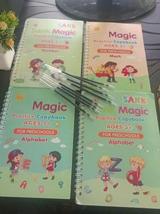 4 SANK MAGIC WRITING BOOKS WITH 1-3  REFILLS.