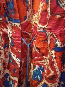 Red Printed shrug Dress