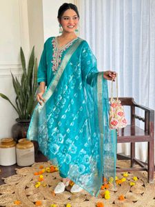 Beautiful Blue And Rama Suit Set