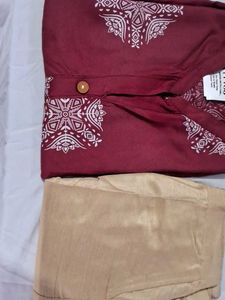 Maroon Printed Kurti