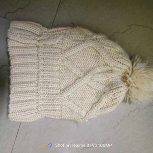 Beige Knitted Beanie