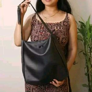 New Black Leather Tote Bag
