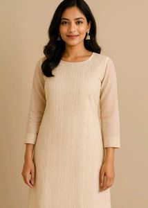 Elegant Cream Chikankari Kurti