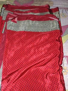 School Uniform Red Saree