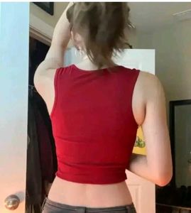 Red Square Neck Tank