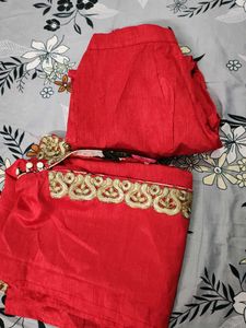 Red Embroidered Salwar Kameez