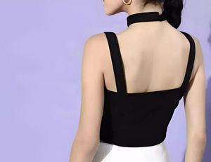 Chic Black Halter Crop Top