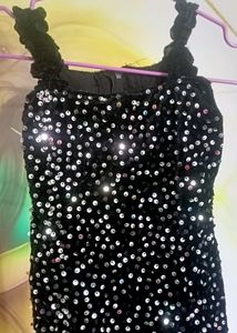 Black Fishcut Kids Partywear
