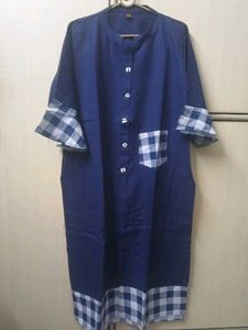 Blue Checked Kurta