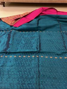 Elegant Teal &amp; Pink Saree