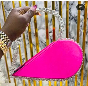 Pink Heart Rhinestone Purse