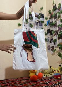 Hand-Painted Kathak Dancer Tote Bag