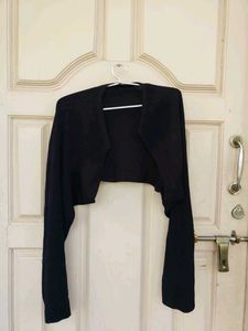 Black Cropped Cardigan
