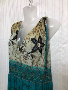 Blue Printed Maxi Dress