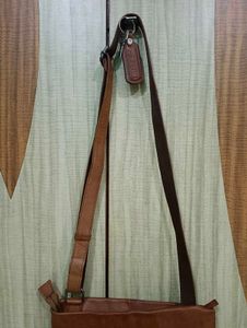 Genuine Leather Brown Crossbody Bag