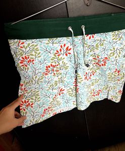 Green Floral Shorts