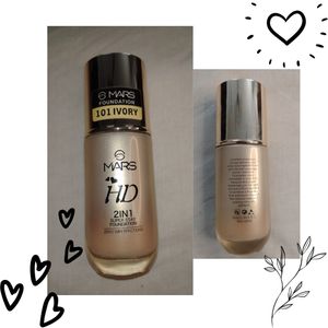 Mars Foundation HD ( 2 In 1 Stay Foundation) In Shade 101 Ivory