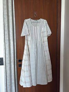 White Pure Cotton Long Kurti