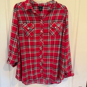 Red Plaid Flannel Shirt