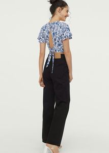 H&amp;M Divided Printed Floral Blue Crop top