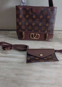 imported Brown  Handbag+purse🆕