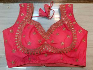 Rani Pink Sabyasachi Sleeveless Blouse