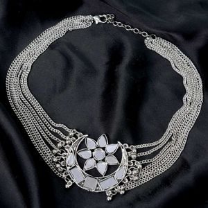 Silver Tone Statement Necklace