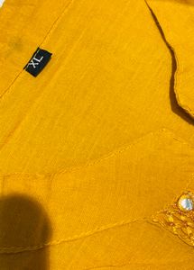 XL | Cotton kurti | Mustard Yellow