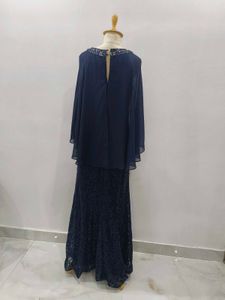 Elegant Navy Blue Evening Gown
