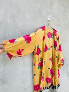 Flower Print Beach Shrug