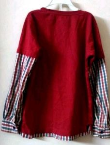 Boys Red layered look tshirt