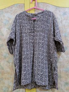 Grey Floral Pattern Kurti