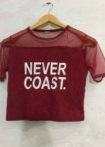 Maroon Colour Crop Top