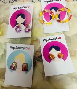 Handmade Resin Flower Earrings