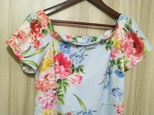 Primark Fitted Floral Midi Dress For Womens