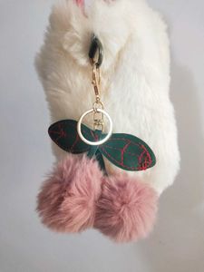 Plush Pink Handbag with Charm
