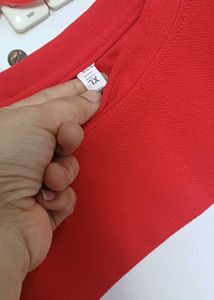 Red &amp; White Mini T-Shirt Dress