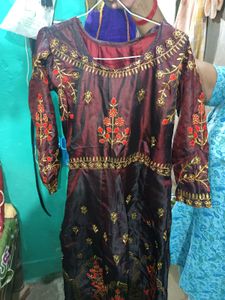 Embroidered Silk Blend Gown