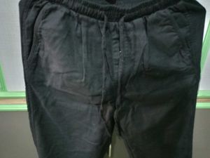 Zudio Linen fabric Black Casual Pants