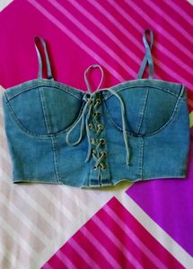 Denim Corset Top