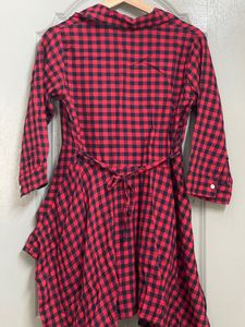 Red And Black Checkered Shirt Dress In Size Medium