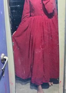 Dark Red Anarkali Kurta