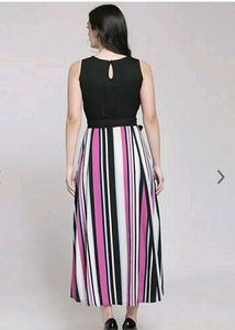 Multicolored Striped Maxi Dress 💕💕💕💟💟💟🤍🖤🖤