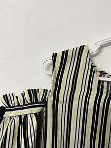 Elegant Cut shoulder striped top