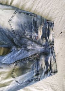 Distressed Graphic Patch Jeans