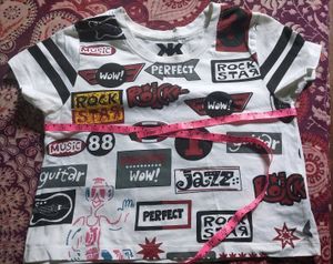 Women White Printed Crop T-shirt