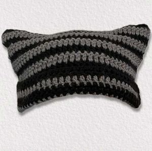 Striped Cat Ear Beanie